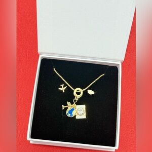 Gold Travel Charm Necklace